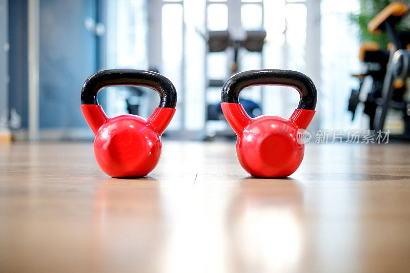 的特写kettlebells