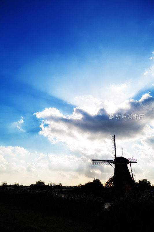 风车在Kinderdijk