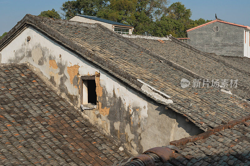 中国农村居民楼的屋顶