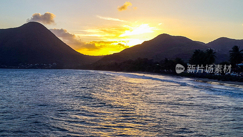 钻石海滩,马提尼克岛。