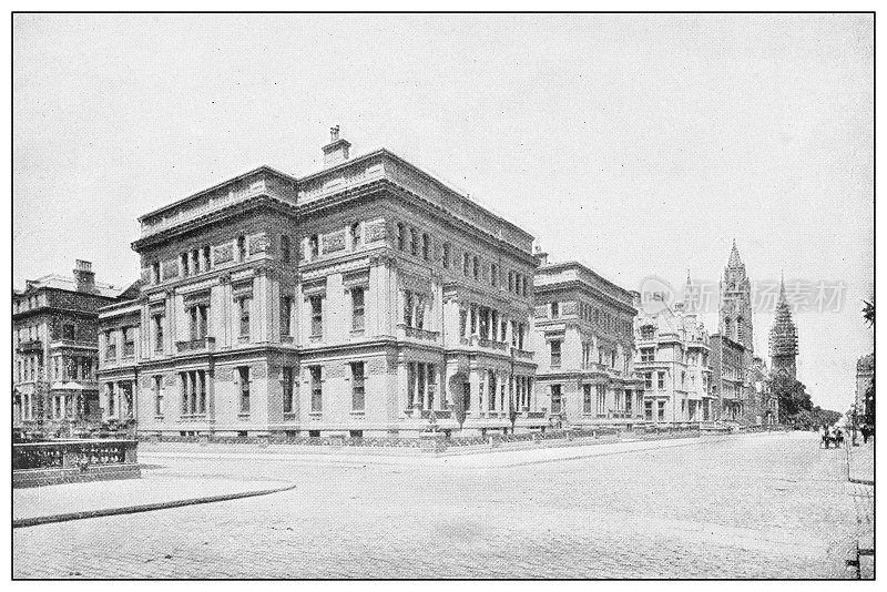纽约的古董黑白照片:第五大道