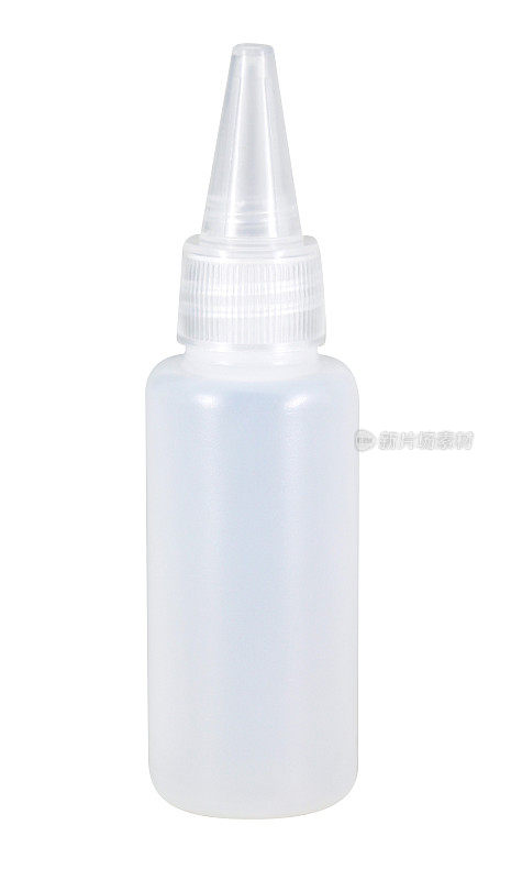 白色塑料瓶，尖盖，白色背景