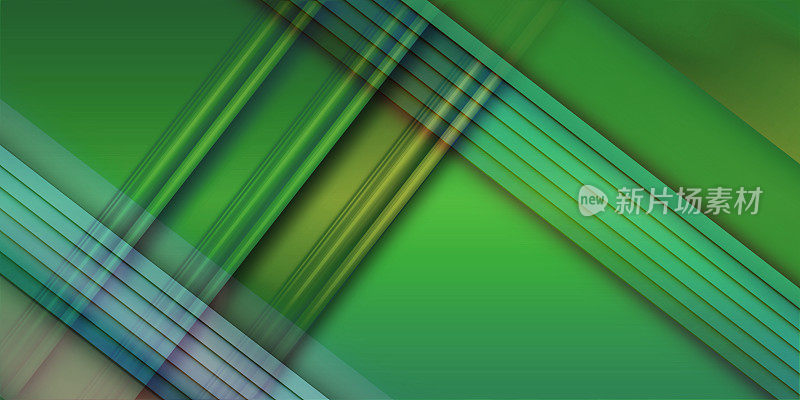 抽象的绿色阴影对角线金属背景。未来科技现代旗帜设计。
