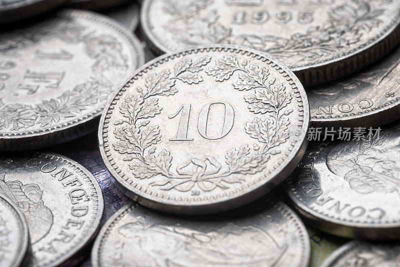 10分法郎硬币货币瑞士法郎