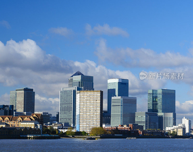 英国伦敦金丝雀码头城市天际线