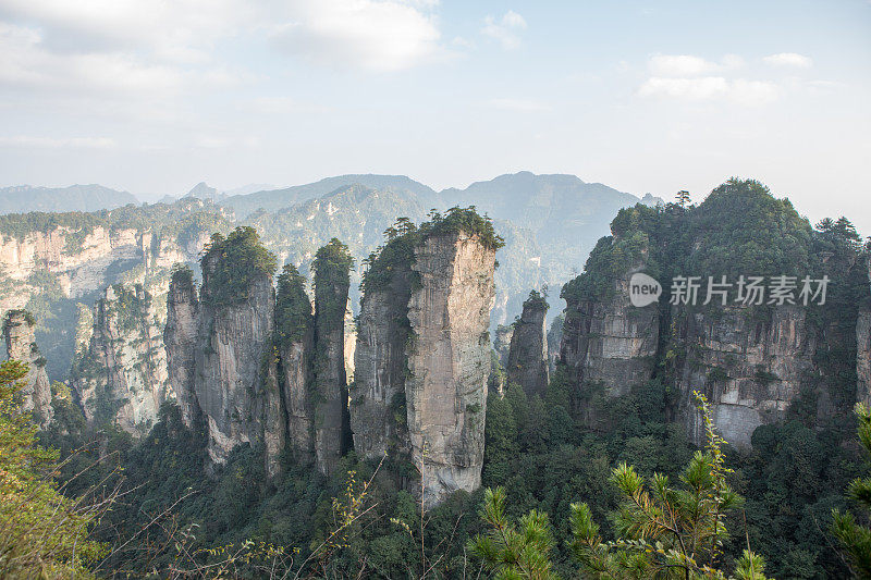 砂岩柱，张家界国家森林公园，中国