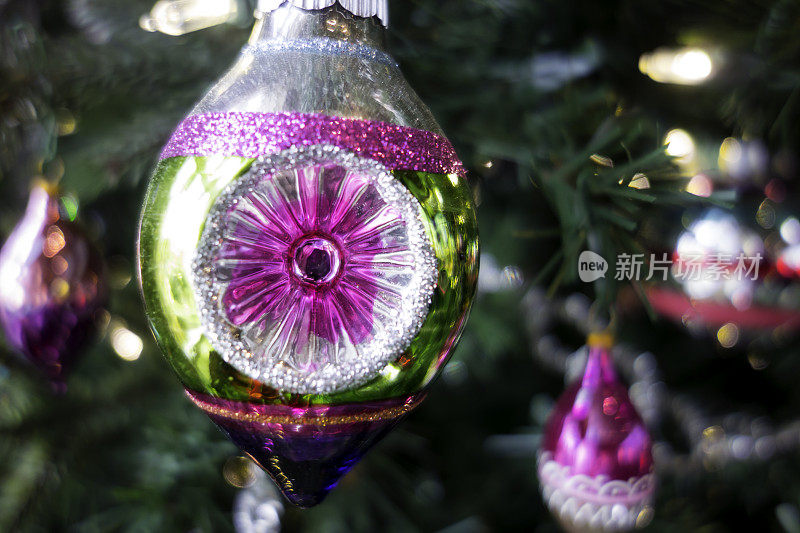 经典玻璃圣诞树装饰装饰