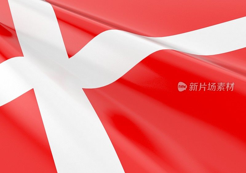 挥舞着丹麦国旗