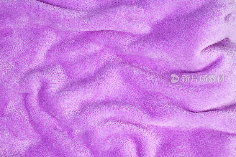 毛毯质地柔软紫色紫罗兰天鹅绒背景褶皱光泽