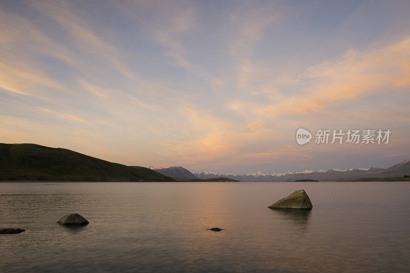 泰卡波湖日落，新西兰