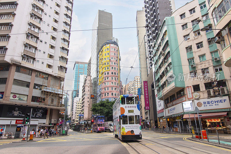湾仔缆车道上的香港街景