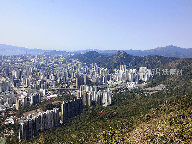 九龙山顶的香港城市景观