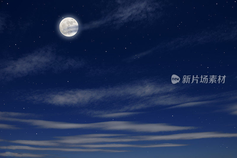 满月之夜与云景