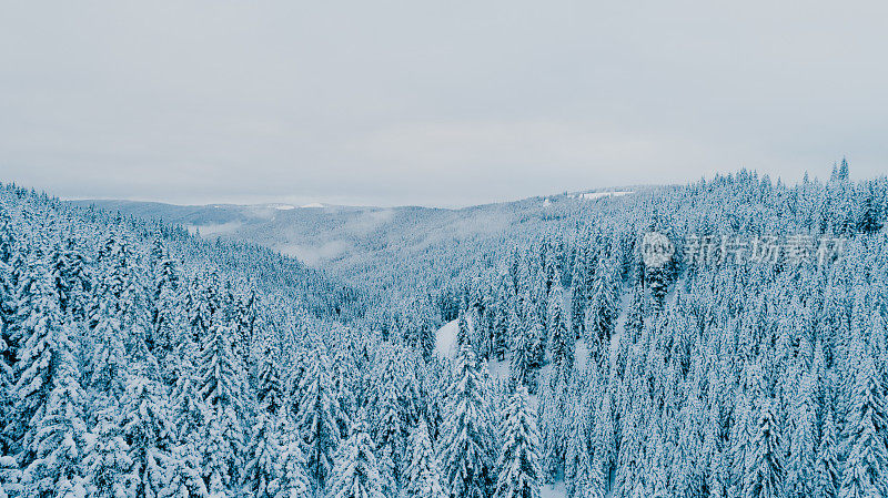 冬季雪山的风景