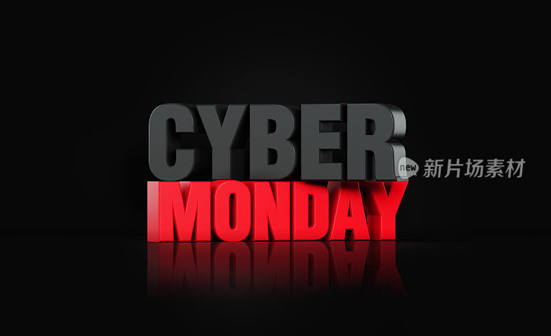 网络星期一概念-红色和黑色的字母写网络星期一在黑色的背景