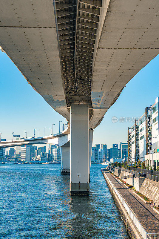 东京城市上空高架公路的桥梁基础和支柱