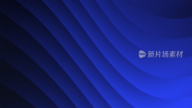 抽象的黑蓝色梯度线:厚流动的塑料条纹在数字动画二维图形梯度。理想的现代，简单的屏幕保护程序与一个干净的数字概念