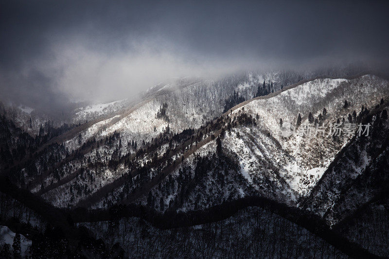 引人注目的雪山山脊