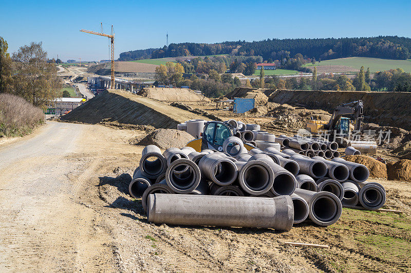 德国A94高速公路的建筑工地，桥在一个叫做Isental的山谷上