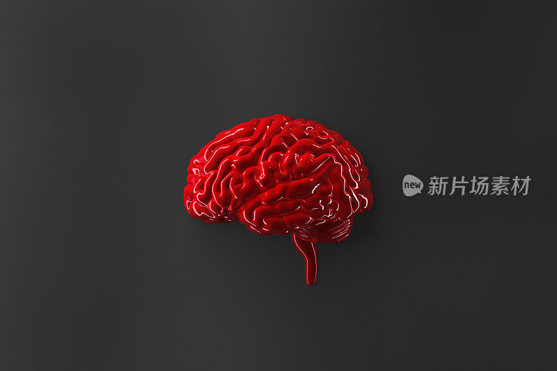 墙上的红色光滑大脑