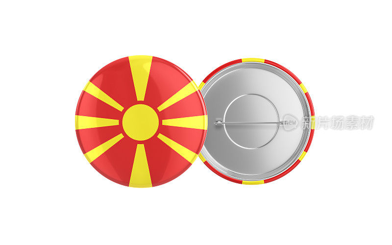 马其顿国旗徽章别针动作捕捉，前后剪辑路径
