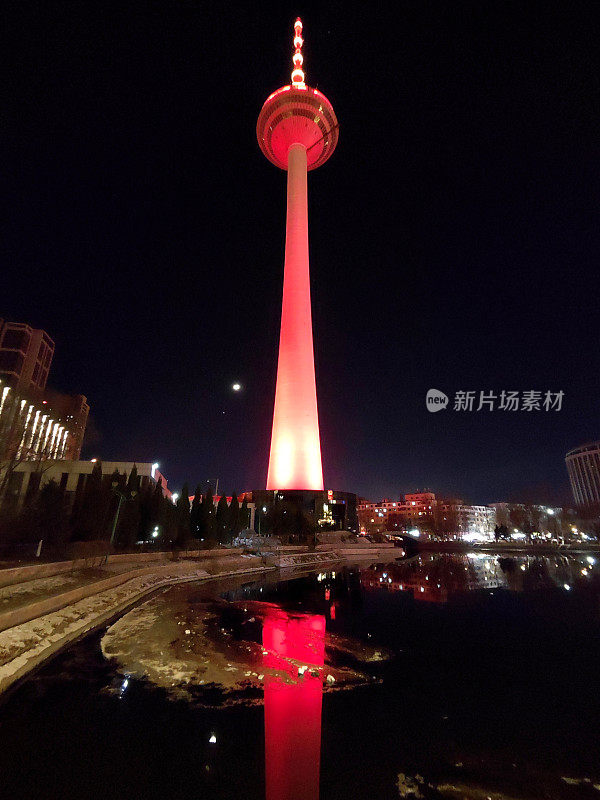 辽宁广播电视塔夜景，沈阳