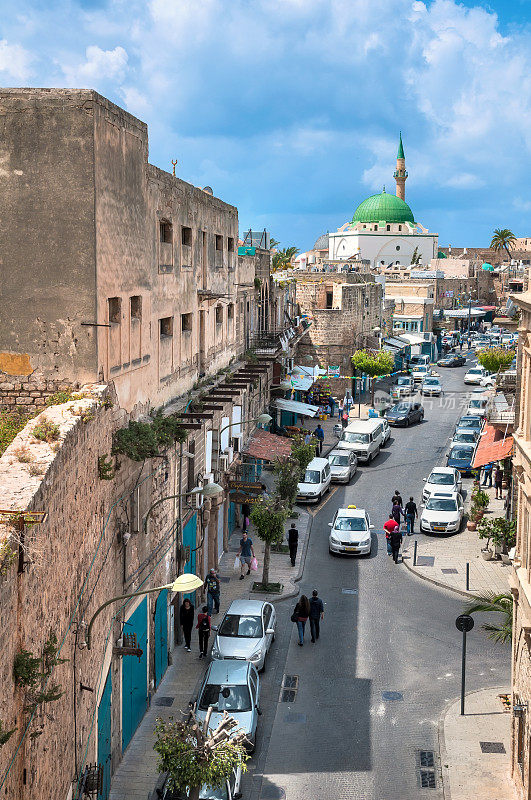 以色列，阿克里，老城区的一条街。