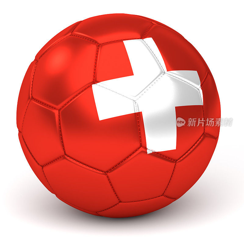 带有瑞士国旗的足球
