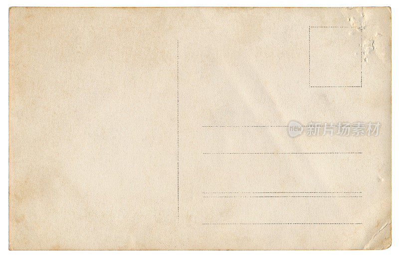 孤立的老式明信片(包括剪报路径)