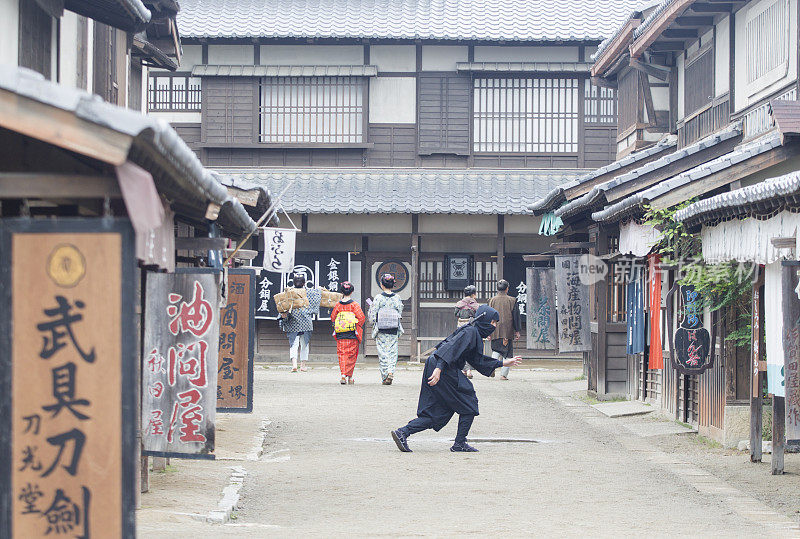 武士忍者服装在东映工作室在日本京都