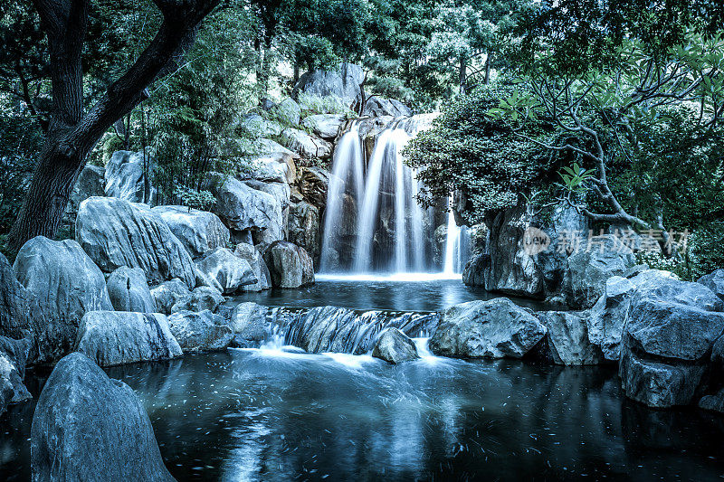 澳大利亚悉尼友谊花园的瀑布