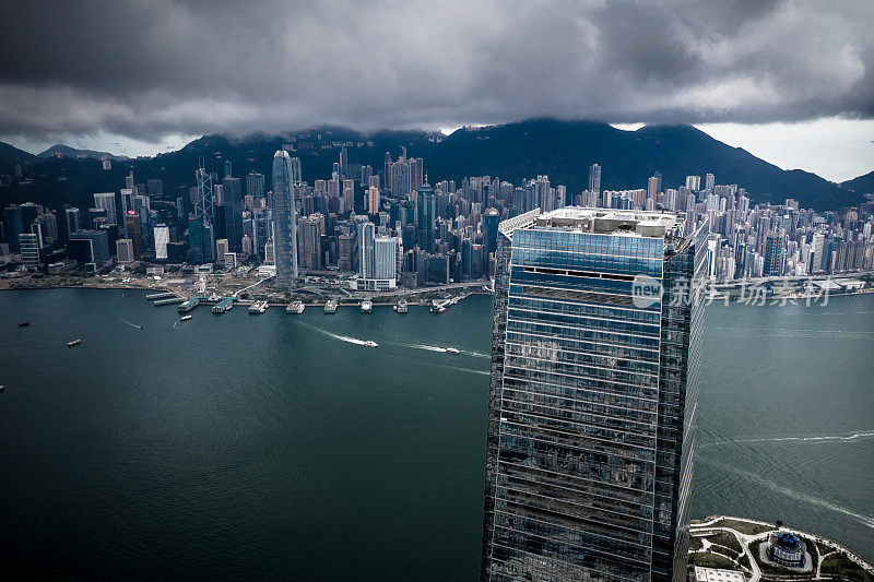 西九龙及维多利亚港全景