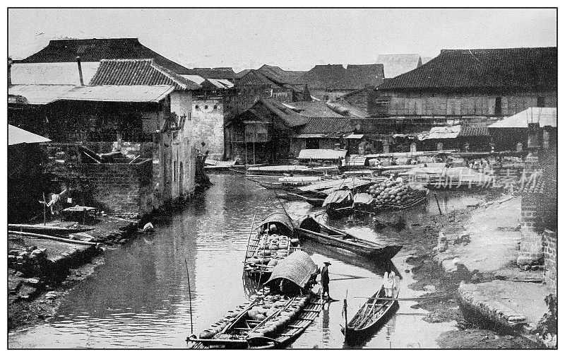 古董黑白照片:菲律宾吕宋岛小河