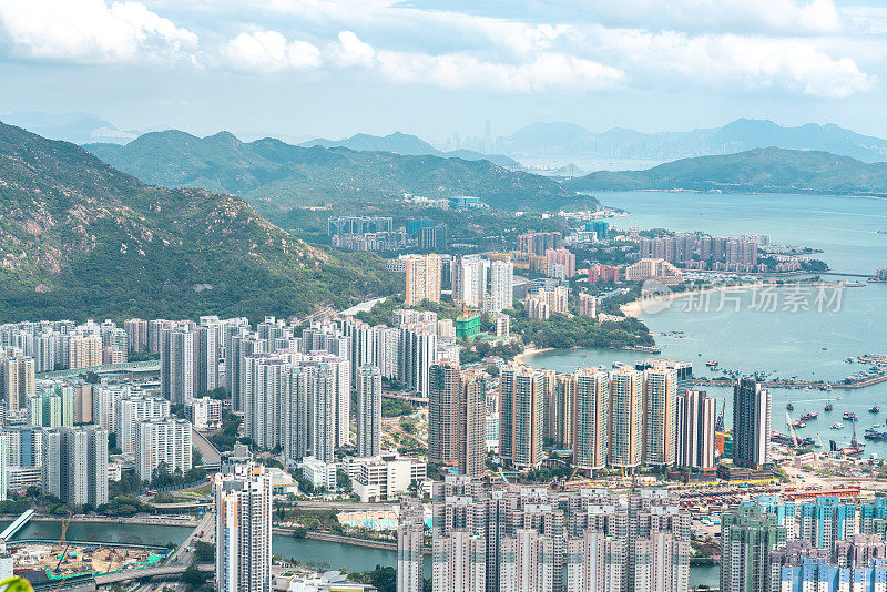 香港屯门城鸟瞰图