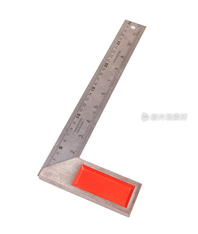 金属测量工具隔离在白色背景上。