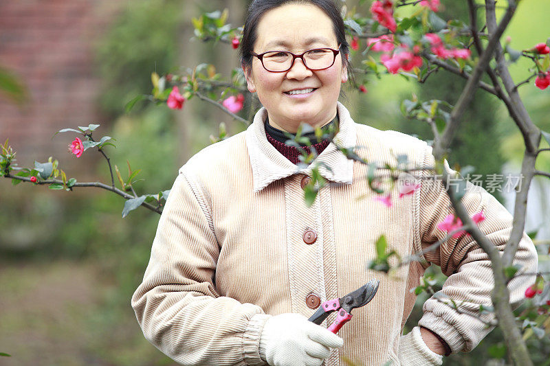 花园里的中国女人