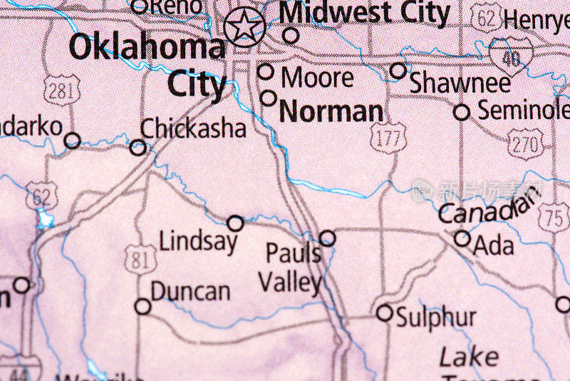 美国俄克拉荷马州俄克拉荷马城地图