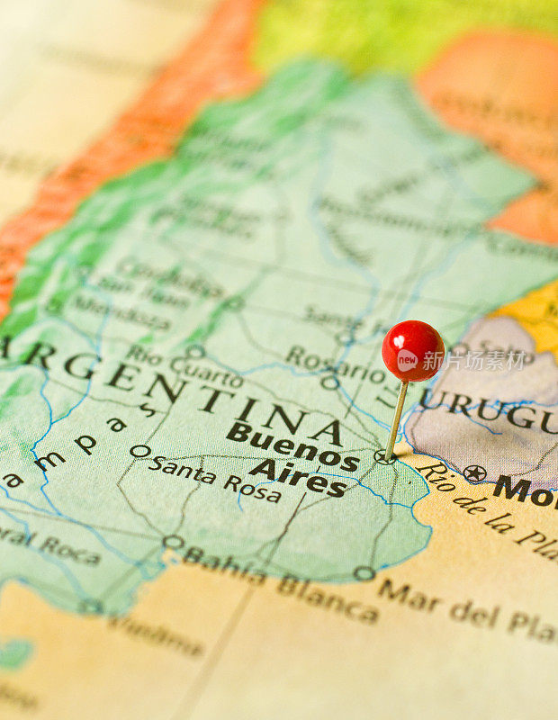 旅行地图宏观布宜诺斯艾利斯阿根廷和乌拉圭