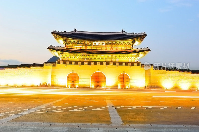 京福宫，光华门正门，夜景