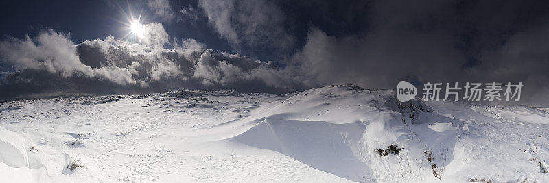 狐狸在雪野上的脚印