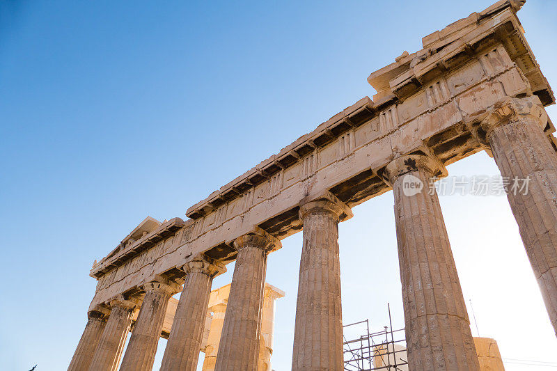 希腊雅典卫城帕台农神庙的圆柱