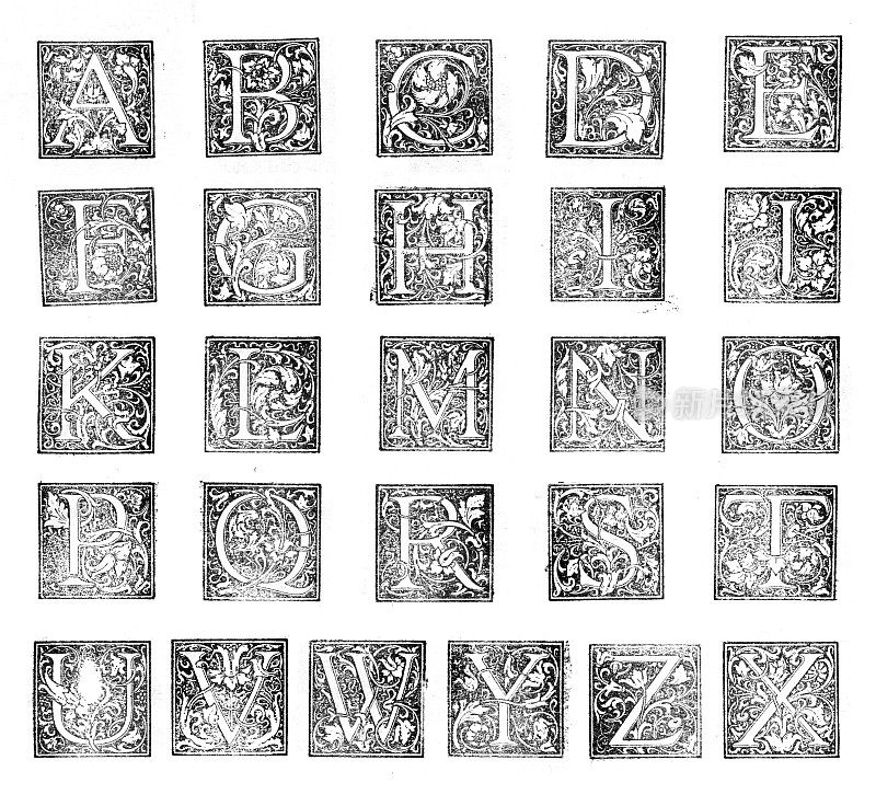 装饰凸版印刷首字母