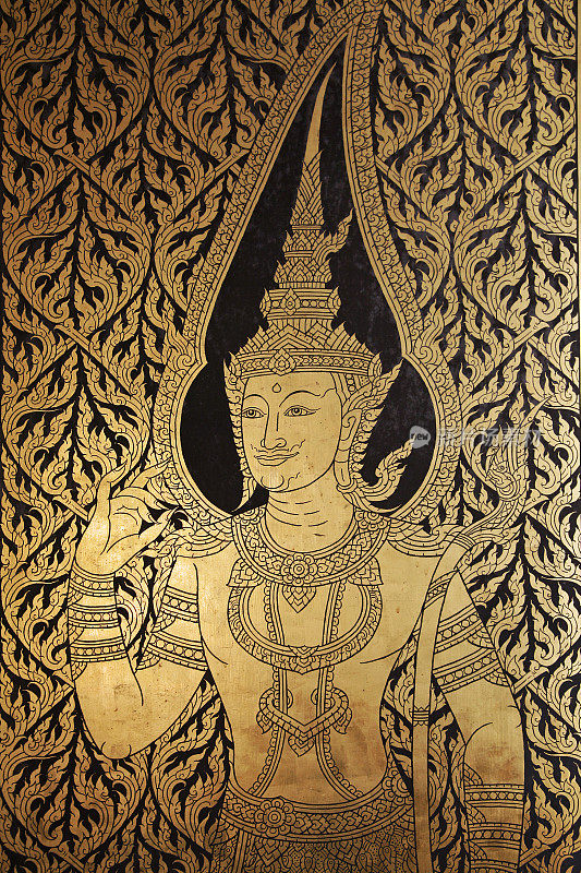 佛寺鎏金画板