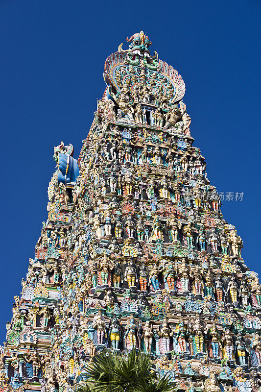 米纳克什安曼寺庙在马杜赖，印度