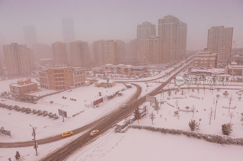 雪伊斯坦布尔城市