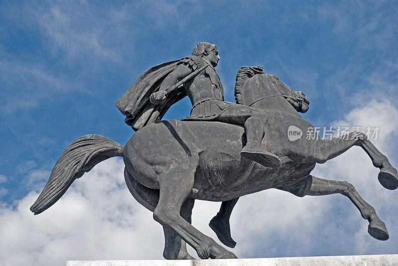 希腊塞萨洛尼基城的亚历山大大帝雕像
