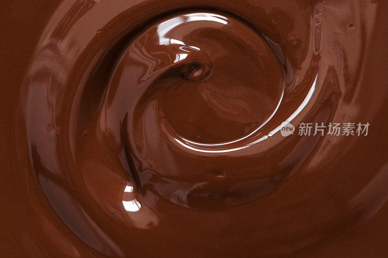 巧克力口感。液体巧克力特写。