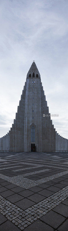 冰岛雷克雅未克Hallgrímskirkja全景图