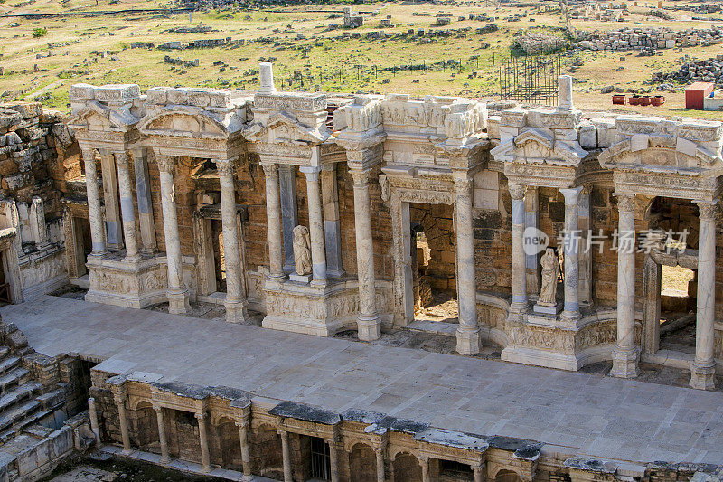 希拉波利斯地区在土耳其的pamukkale