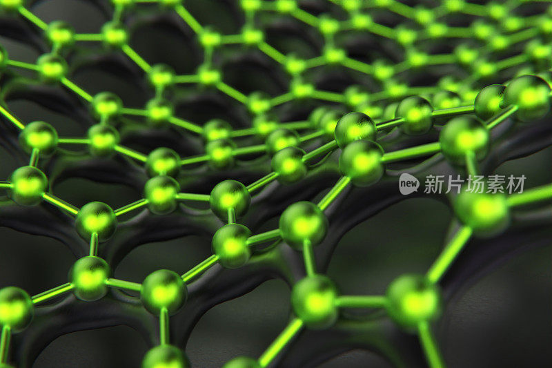 石墨烯原子结构纳米技术背景库存照片